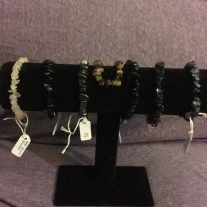 Handmade stretchy gemstone bracelets.